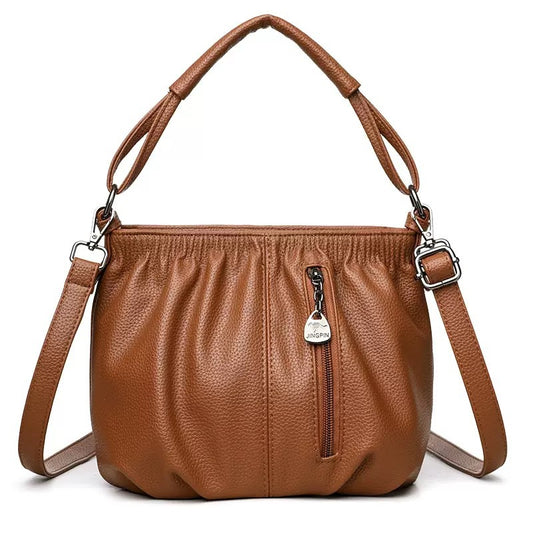 Large Capacity Vintage Leather-Look Shoulder Crossbody Bag by EuroChic Tote