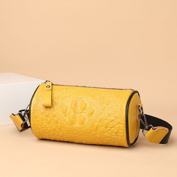 Crocodile-Embossed Shoulder Crossbody Bag product view 4 by EuroChic Tote