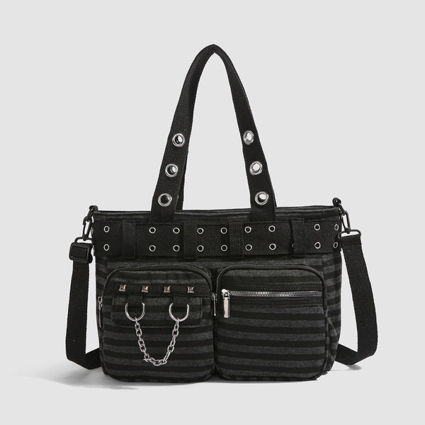 Studded Commuter Tote Bag with Shoulder Strap product view 4
