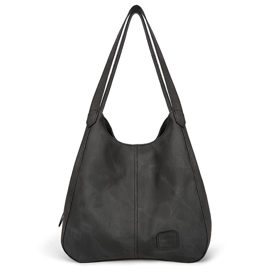 Large Capacity Korean Style Leather-Look Shoulder Crossbody Bag by EuroChic Tote
