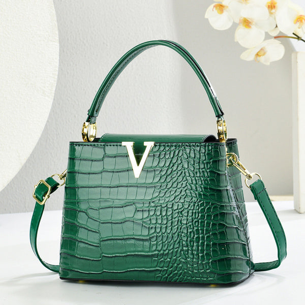 Crocodile Pattern Vintage Shoulder Crossbody Bag