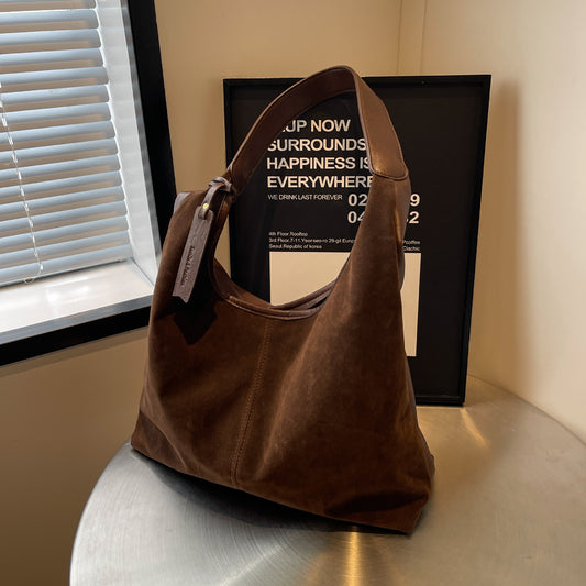 Large Capacity Vintage Suede Tote Bag by EuroChic Tote