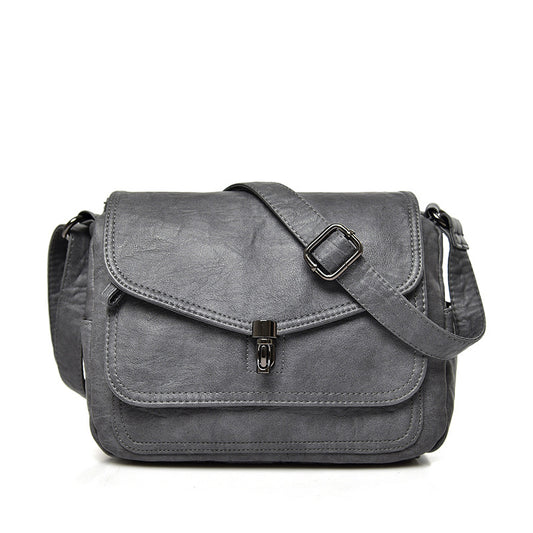 Large Capacity Leather-Look Shoulder Crossbody Bag by EuroChic Tote