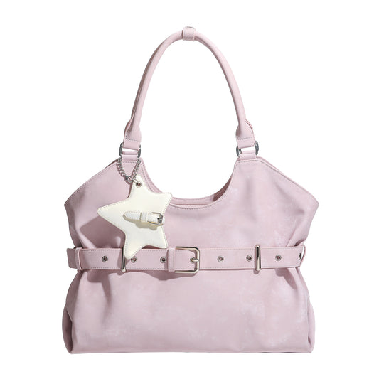 Biker Buckle Large Capacity Underarm Tote Bag by EuroChic Tote