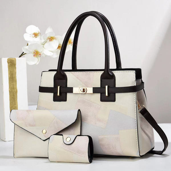 3-Piece Spliced Shoulder Crossbody Bag Set