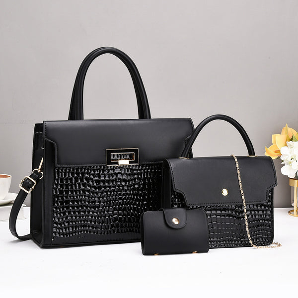 Snake-Skin Pattern 3-Piece Shoulder Bag Set