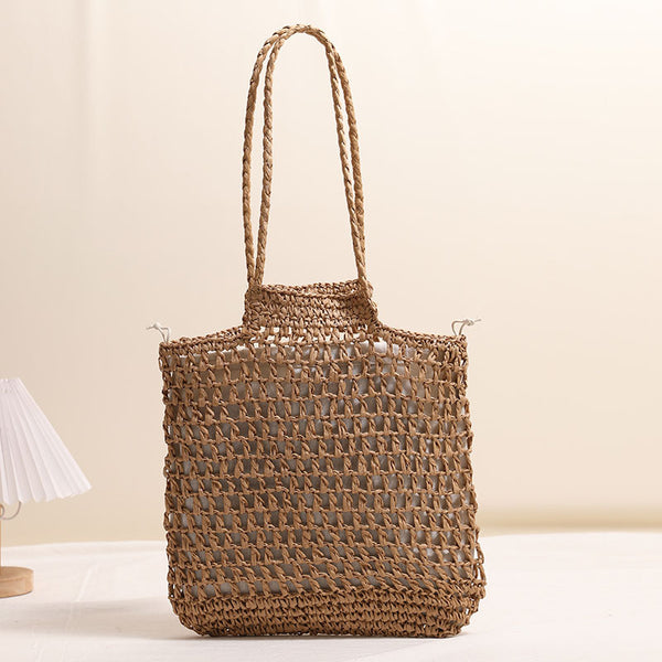 Korean Style Woven Shoulder Bag product view 3 by EuroChic Tote
