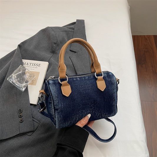 Commuter Vintage Denim Shoulder Crossbody Bag by EuroChic Tote