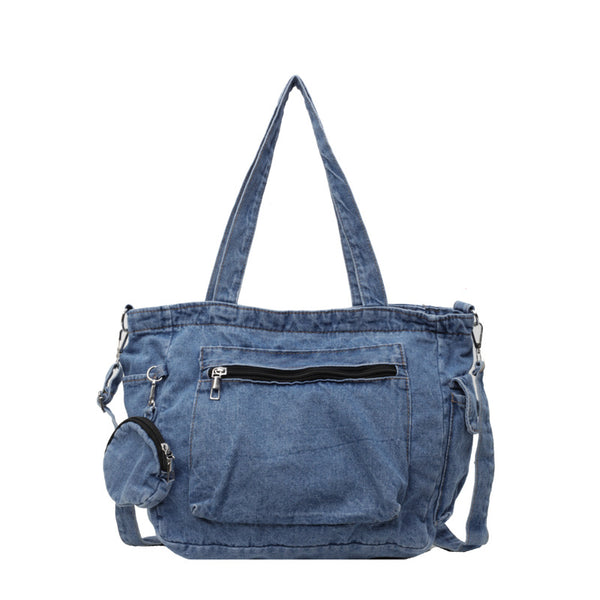 Large Capacity Korean Style Denim Tote Bag