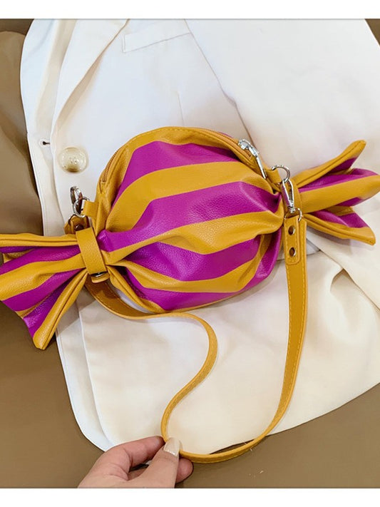 Bow Accent Checkered Shoulder Crossbody Bag product view 2 by EuroChic Tote