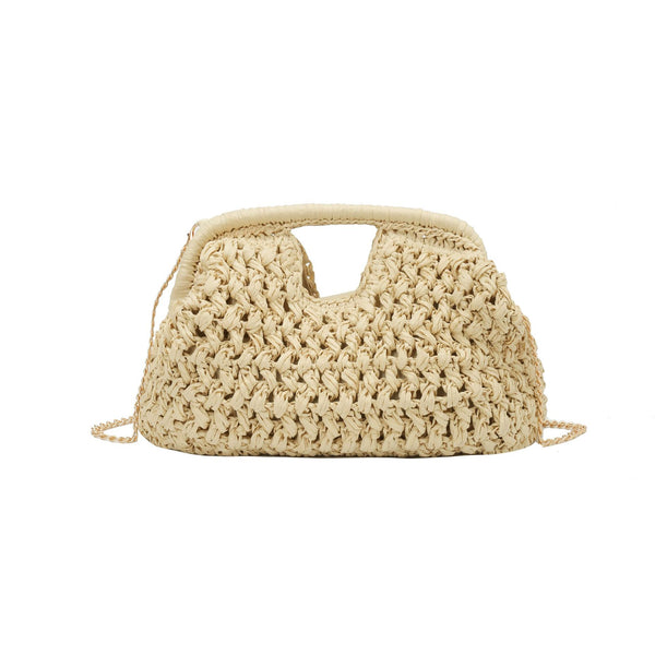 Woven Straw Clutch Shoulder Bag for Beach Vacations