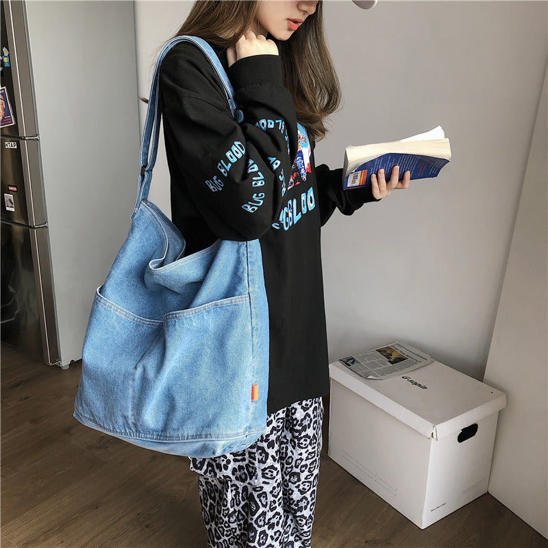 Convertible Korean Style Denim Backpack Bag by EuroChic Tote