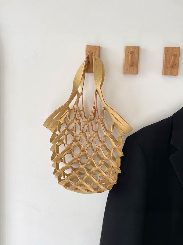 Large Capacity Commuter Leather-Look Bucket Bag product view 4 by EuroChic Tote