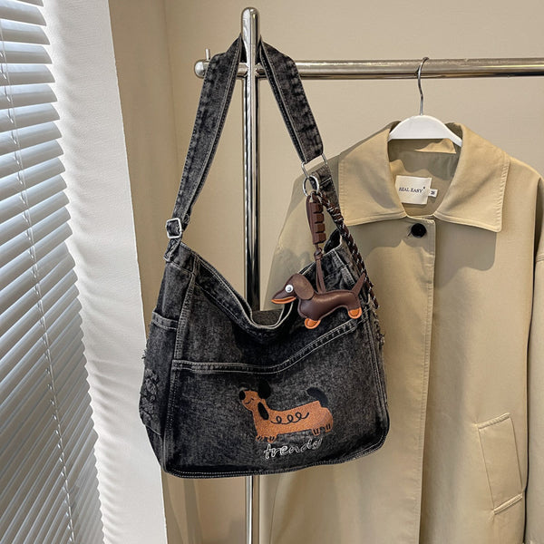 Convertible Commuter Denim Backpack Bag product view 4 by EuroChic Tote