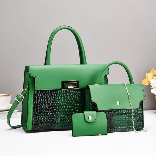 Snake-Skin Pattern 3-Piece Shoulder Bag Set