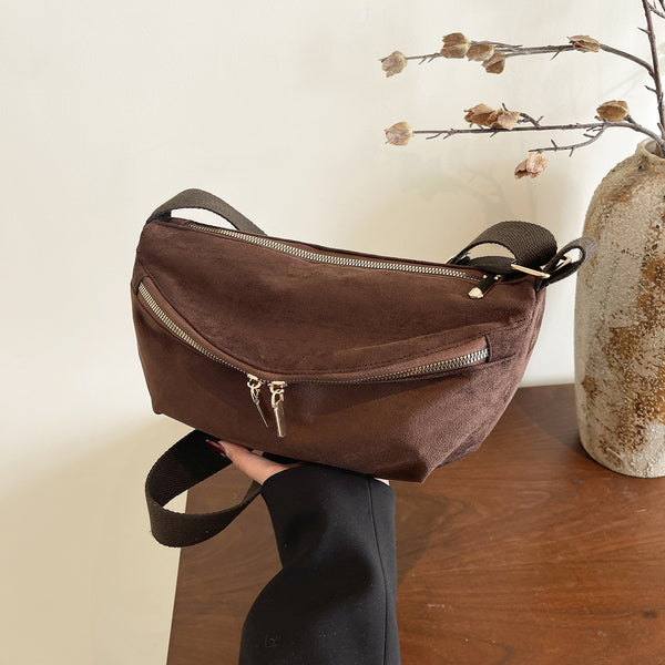 Korean Style Suede Shoulder Crossbody Bag