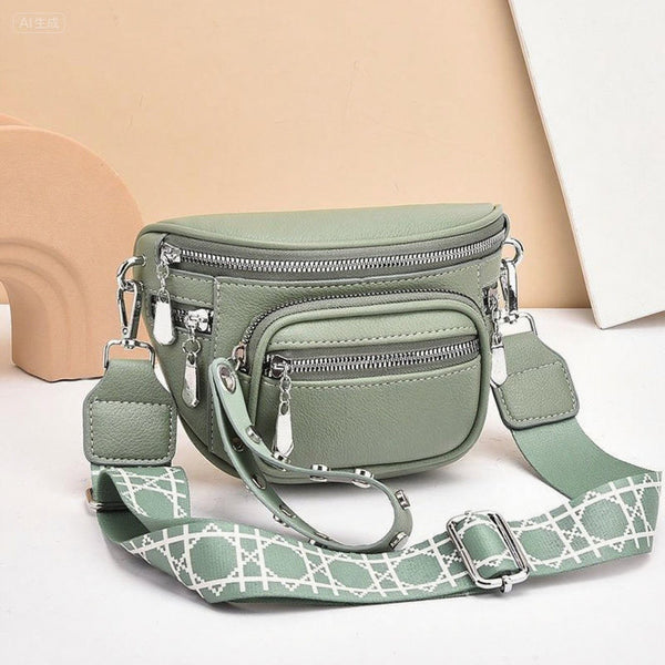 Solid Color Saddle Shoulder Crossbody Bag product view 4