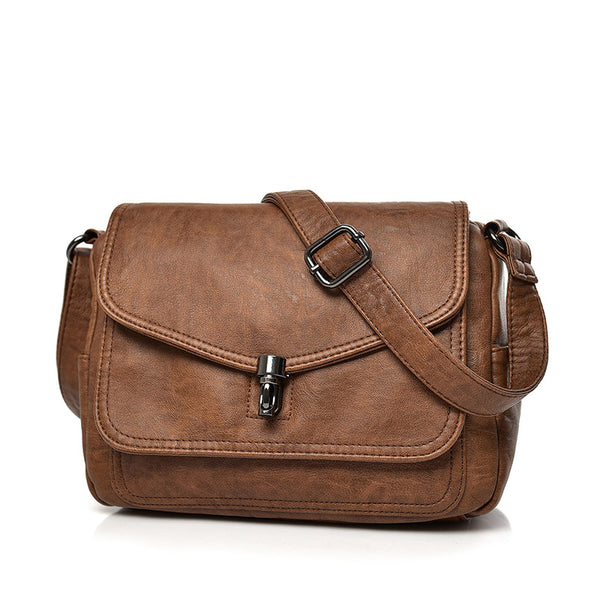 Large Capacity Leather-Look Shoulder Crossbody Bag product view 3 by EuroChic Tote