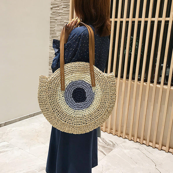 Large Capacity Woven Underarm Bag product view 4 by EuroChic Tote