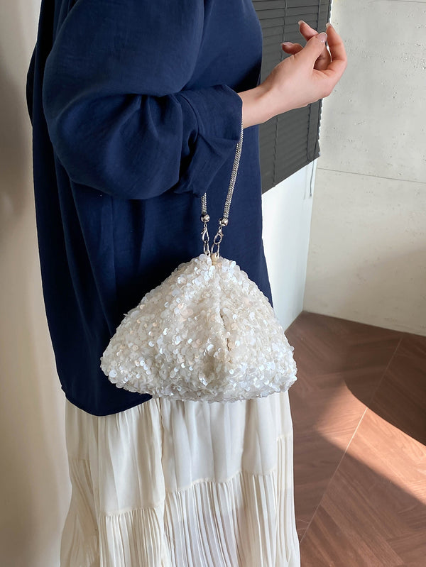 Diamond Sequin Evening Shoulder Bag