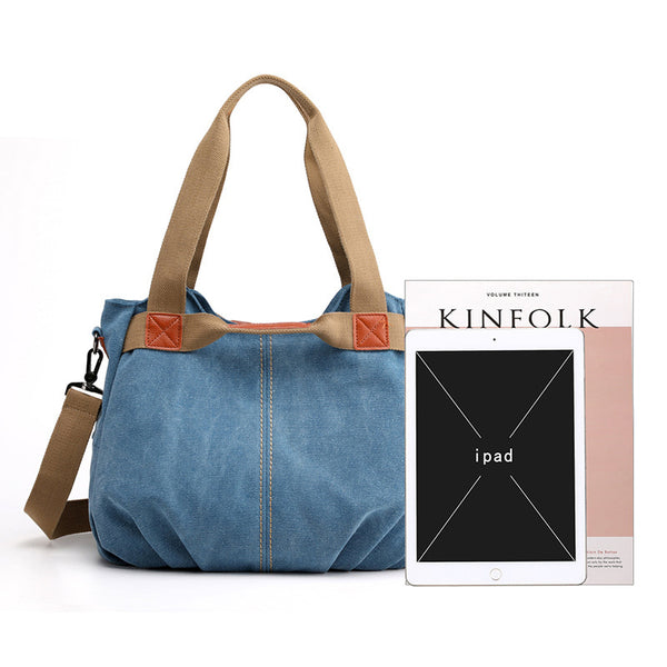 large canvas shoulder tote bag product view 4