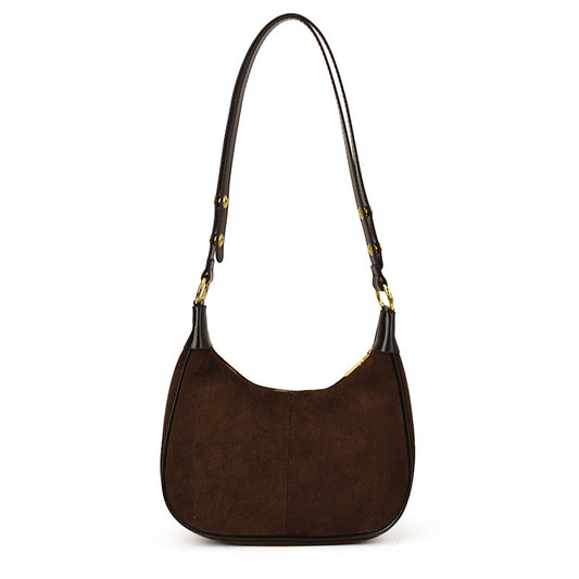Vintage Suede Crescent Bag by EuroChic Tote