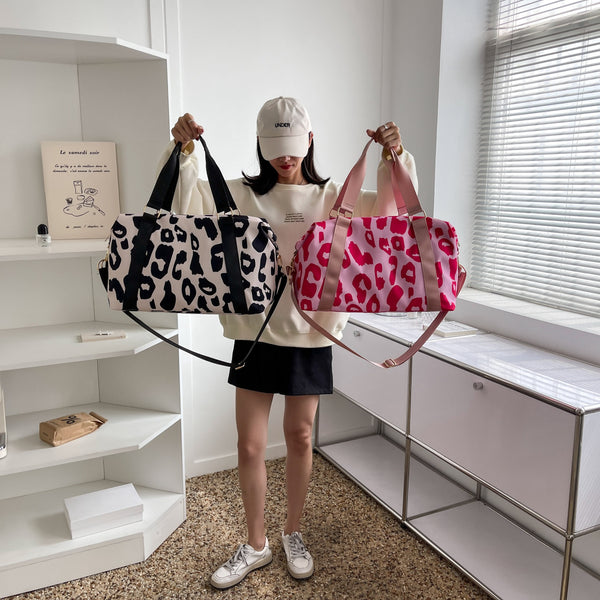 Cow Pattern Sports Travel Bag with Dry Wet Pocket