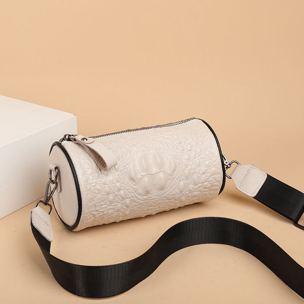 Crocodile-Embossed Shoulder Crossbody Bag