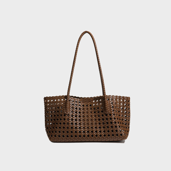 Commuter Korean Style Woven Tote Bag product view 4 by EuroChic Tote